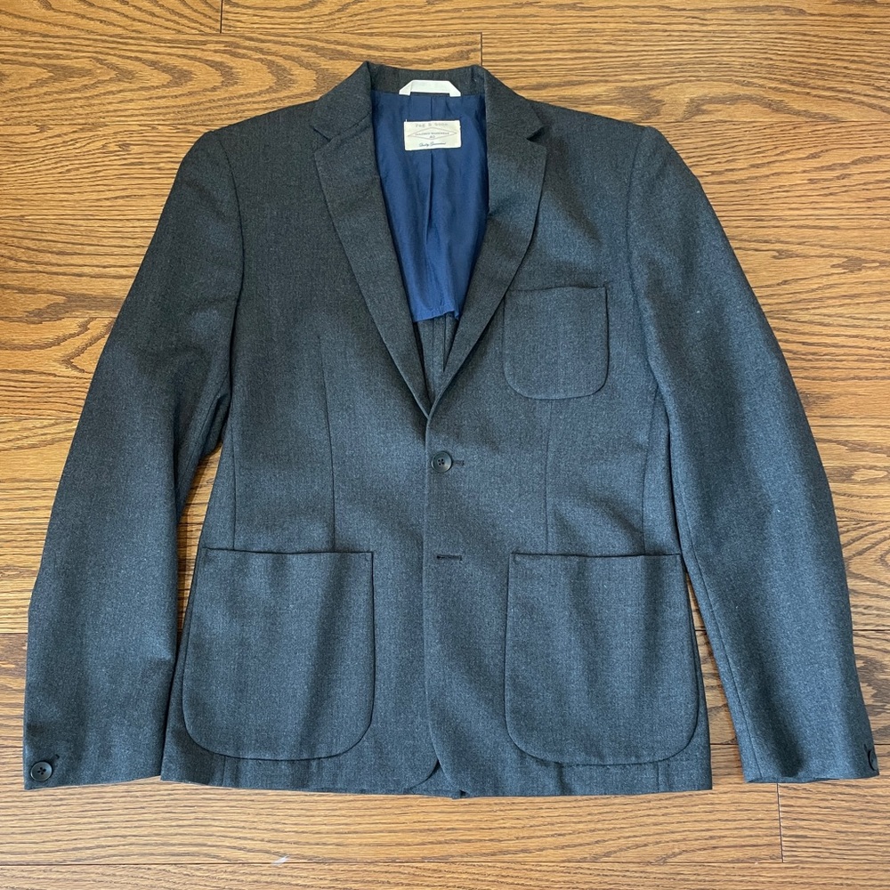 Rag & Bone - Charcoal Grey Wool Blazer Jacket - 40R